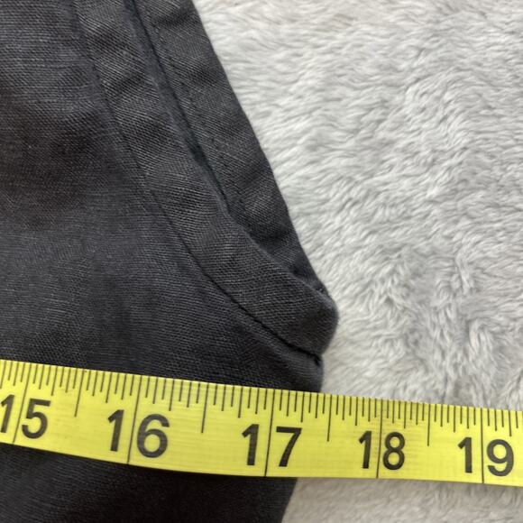 Madewell 100% Linen Dress Sundress Womens 2 Black Tiered Open Back Lined Midi - Picture 7 of 8